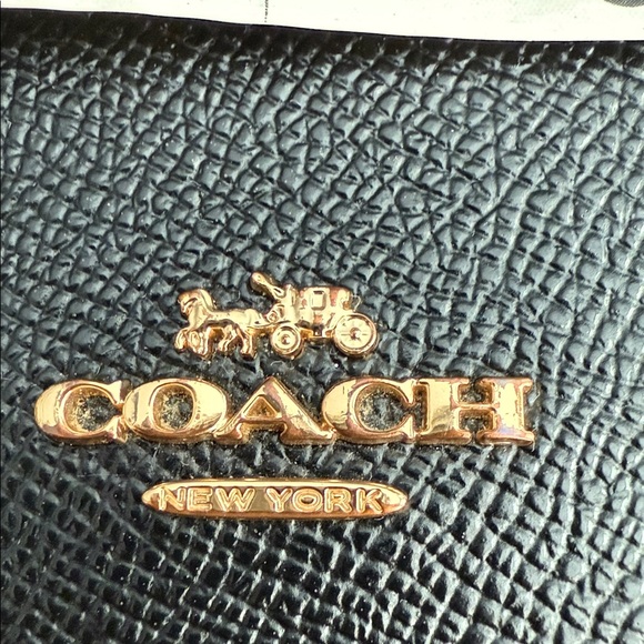 Coach slim cross grain Tri fold wallet black - Picture 2 of 10